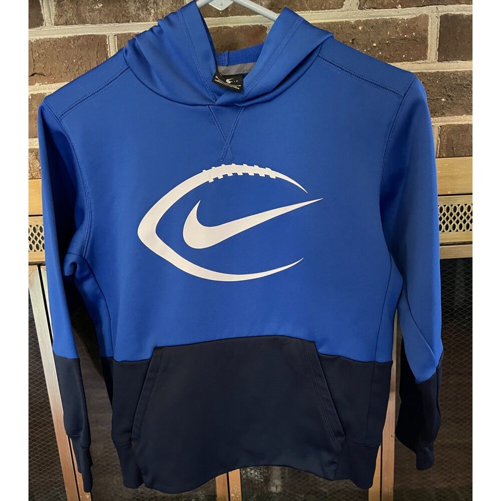 Niki Dri-Fit Royal Blue Boys Pull Over Hooded Jacket Size Medium